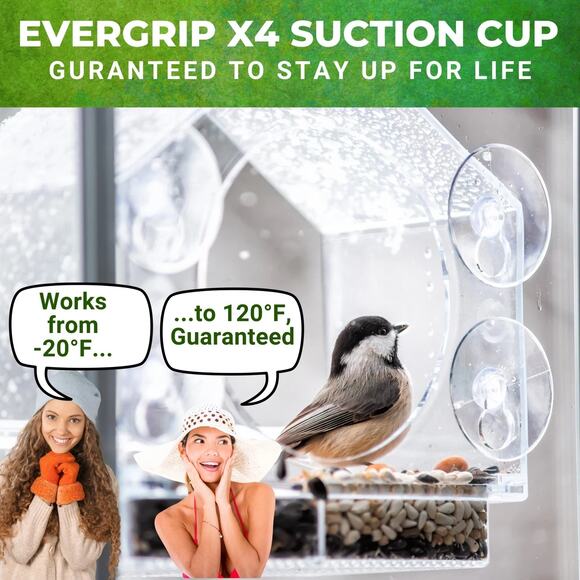 Nature Anywhere Birds-I-View Acrylic Window Bird Feeder for Outdoor New In Box - Picture 12 of 13